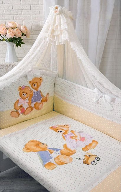 Комплект 7 предметов "Sweety Bear", Арт. 1753 молочный Комплект 7 предметов "Sweety Bear", Арт. 1753 молочный