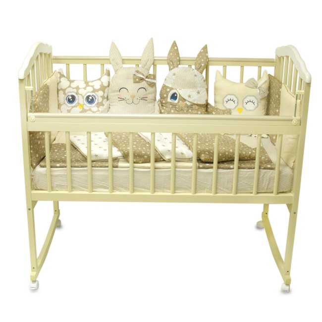 Кроватка MALIKA «Melisa-2 LUX» колесо-качалка без ящика, слоновая кость-белый Кроватка MALIKA «Melisa-2 LUX» колесо-качалка без ящика, слоновая кость-белый