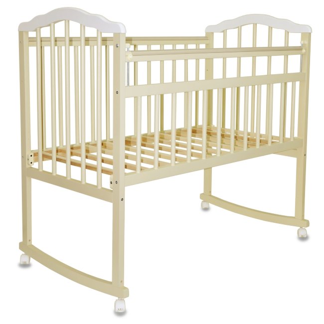 Кроватка MALIKA «Melisa-2 LUX» колесо-качалка без ящика, слоновая кость-белый Кроватка MALIKA «Melisa-2 LUX» колесо-качалка без ящика, слоновая кость-белый