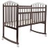 Кроватка MALIKA «Melisa-2 LUX» колесо-качалка без ящика, шоколад-белый
