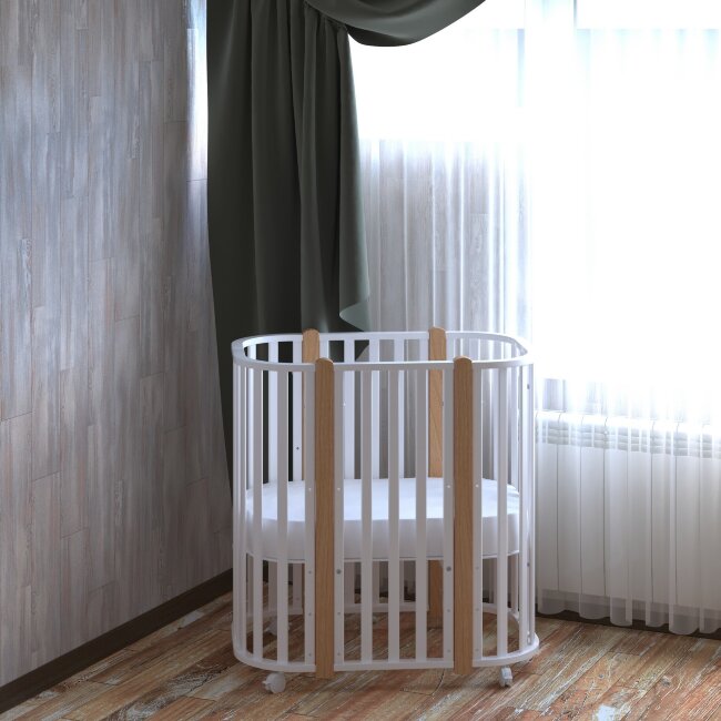 Кроватка MALIKA VERONA 4 в 1 белый, стойки бук Кроватка MALIKA VERONA 4 в 1 белый, стойки бук